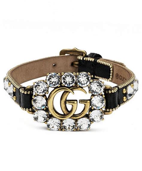 black leather stud bracelet gucci|Gucci leather bracelet for women.